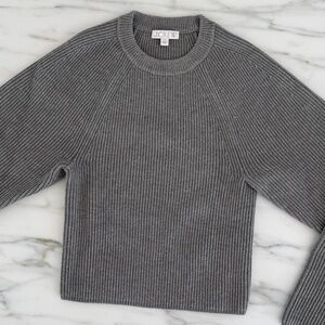 J.Crew Grey Ribbed Cropped Sweater – Size S